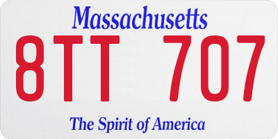 MA license plate 8TT707