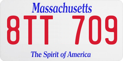 MA license plate 8TT709