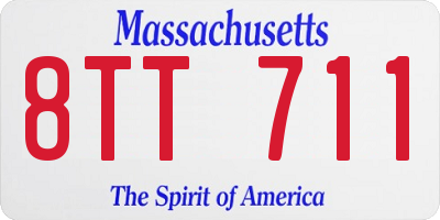 MA license plate 8TT711