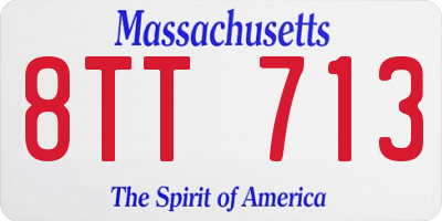 MA license plate 8TT713