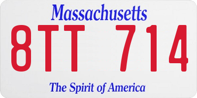 MA license plate 8TT714