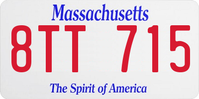 MA license plate 8TT715