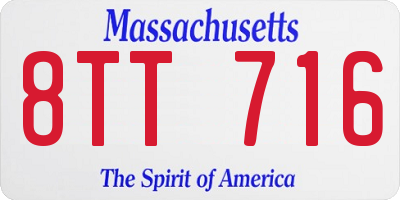 MA license plate 8TT716