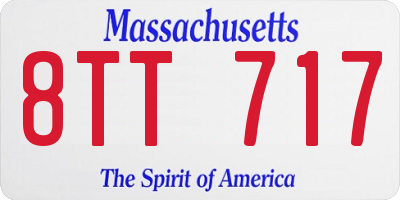 MA license plate 8TT717