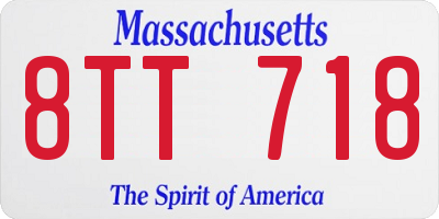 MA license plate 8TT718