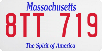 MA license plate 8TT719