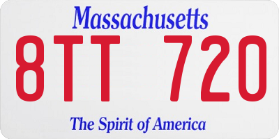 MA license plate 8TT720