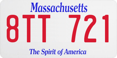 MA license plate 8TT721