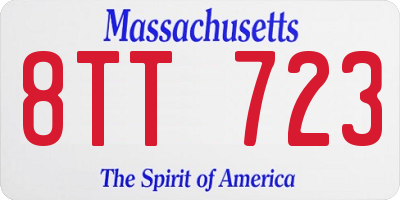 MA license plate 8TT723