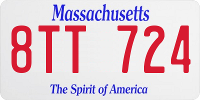 MA license plate 8TT724