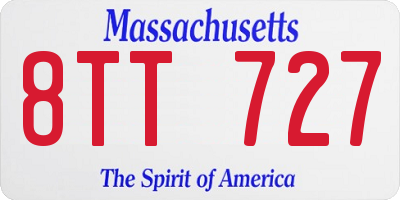 MA license plate 8TT727