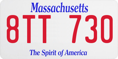 MA license plate 8TT730