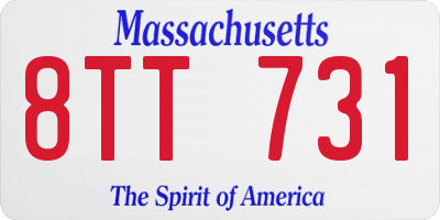 MA license plate 8TT731