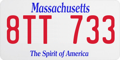 MA license plate 8TT733