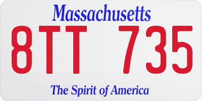 MA license plate 8TT735