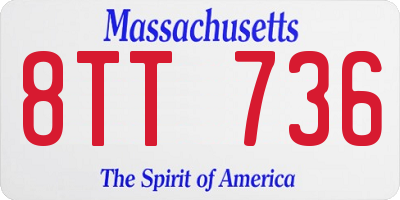 MA license plate 8TT736