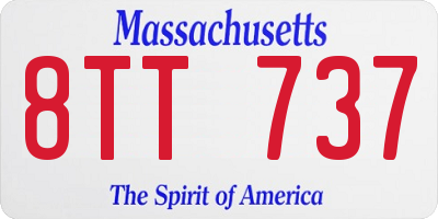 MA license plate 8TT737