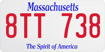 MA license plate 8TT738