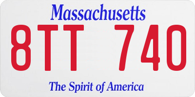 MA license plate 8TT740
