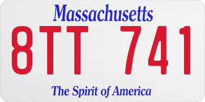 MA license plate 8TT741