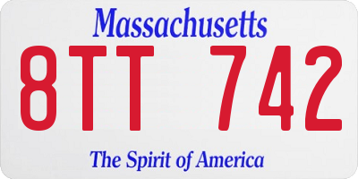 MA license plate 8TT742