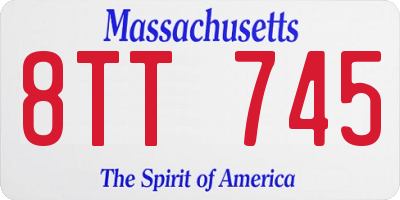 MA license plate 8TT745