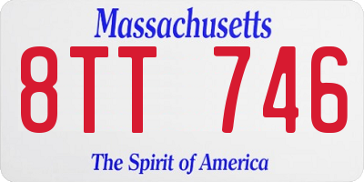 MA license plate 8TT746