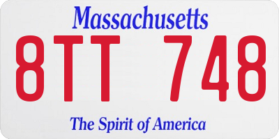 MA license plate 8TT748