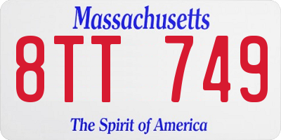 MA license plate 8TT749