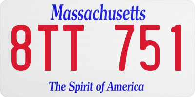 MA license plate 8TT751
