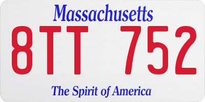 MA license plate 8TT752