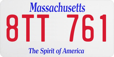 MA license plate 8TT761