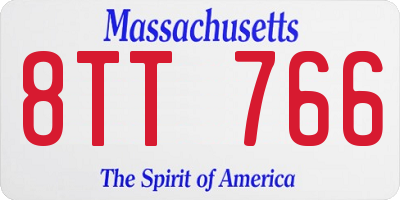 MA license plate 8TT766