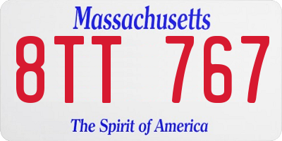 MA license plate 8TT767