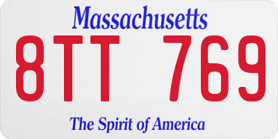 MA license plate 8TT769