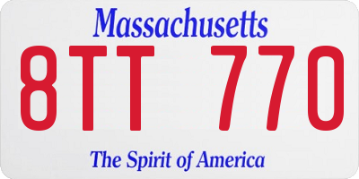 MA license plate 8TT770
