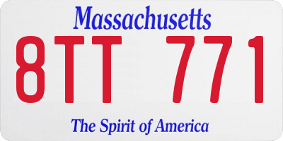 MA license plate 8TT771