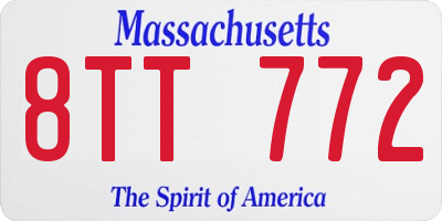 MA license plate 8TT772