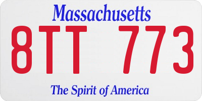 MA license plate 8TT773