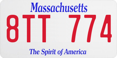 MA license plate 8TT774