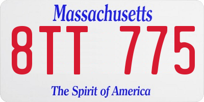 MA license plate 8TT775