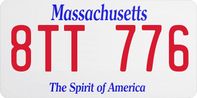 MA license plate 8TT776