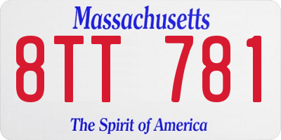 MA license plate 8TT781