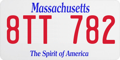 MA license plate 8TT782