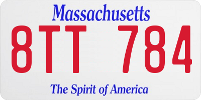 MA license plate 8TT784