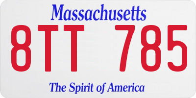 MA license plate 8TT785