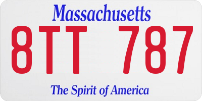 MA license plate 8TT787