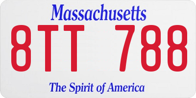 MA license plate 8TT788