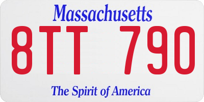 MA license plate 8TT790