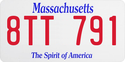 MA license plate 8TT791